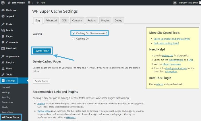 Turn on basic caching