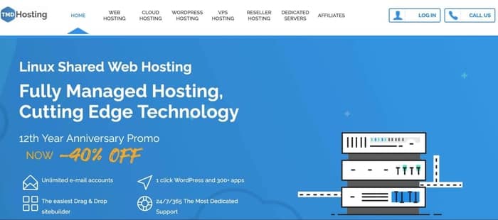 screenshot tmdhosting homepage