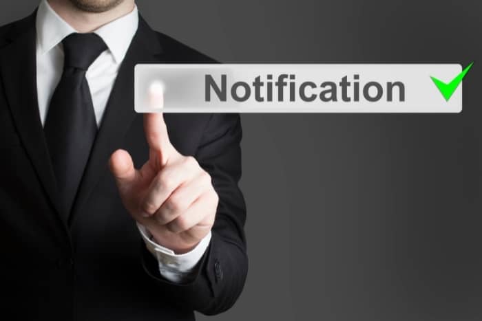 push notification services man pressing notification