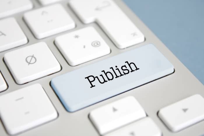 writing process publish button