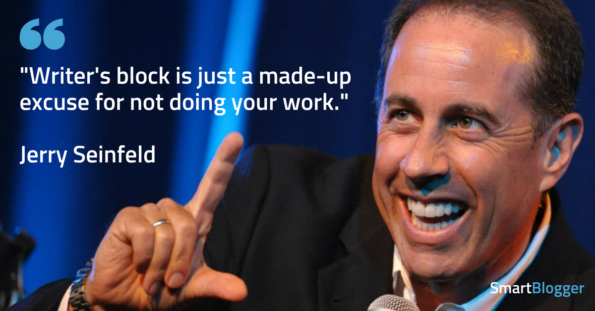 Jerry Seinfeld on writer's block