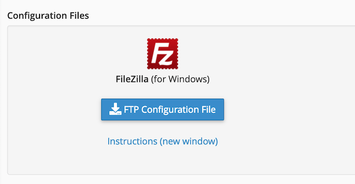 Filezilla FTP configuration