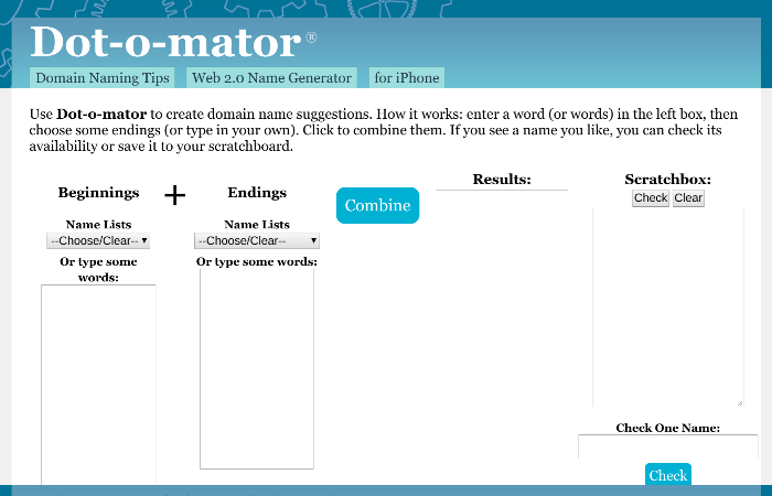 blog name generator dot o mater