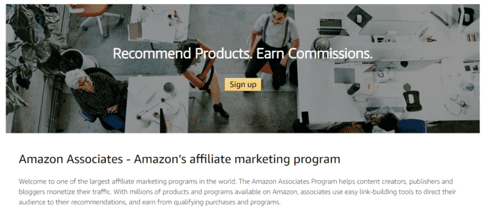 Amazon Associates homepage