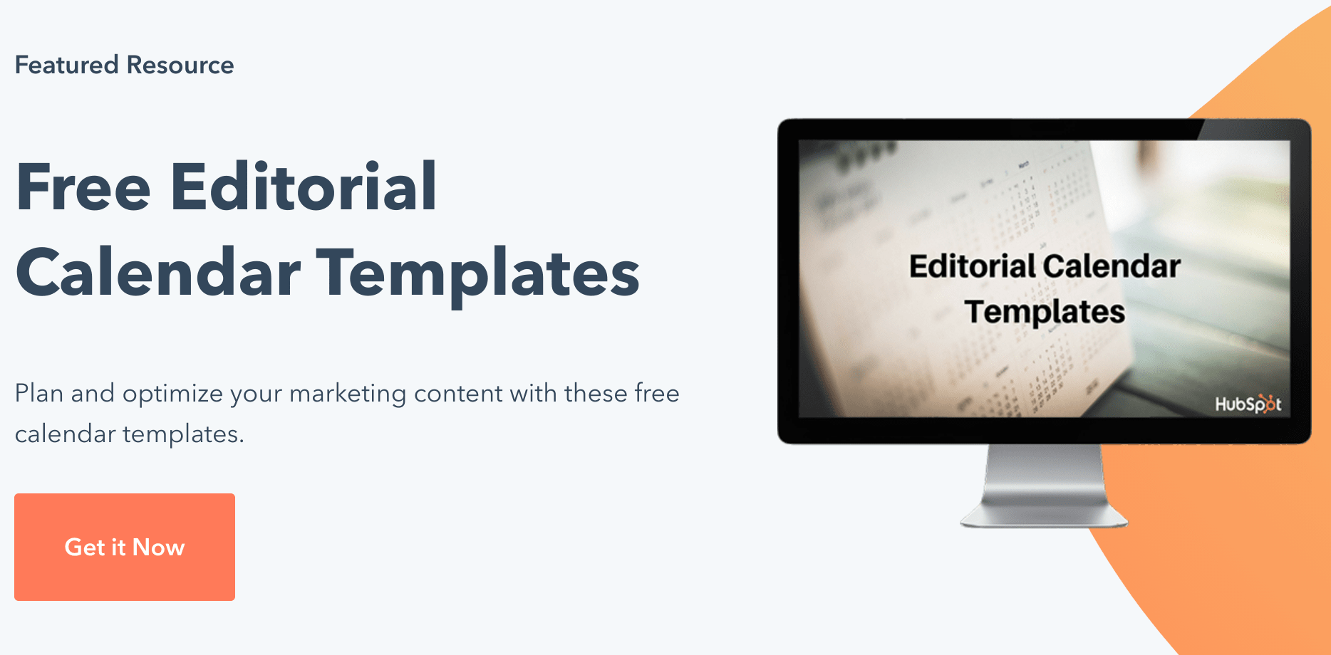 Editorial Calendar Template from HubSpot