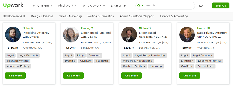 legal writing jobs upwork leagal freelancers