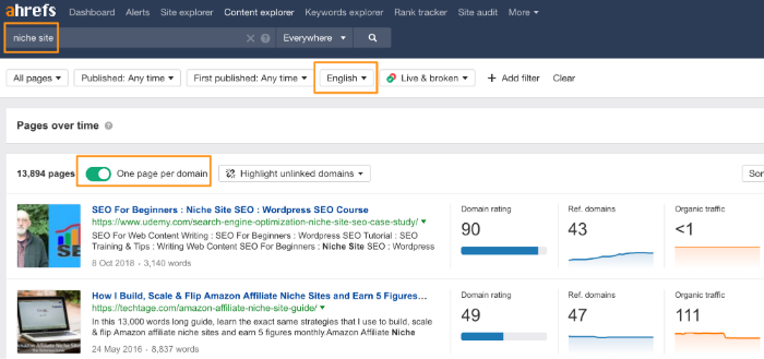 ahrefs content explorer