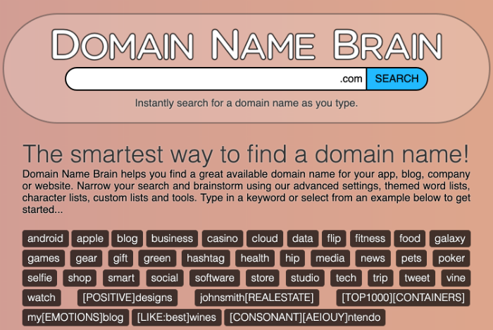 screenshot domain name brain