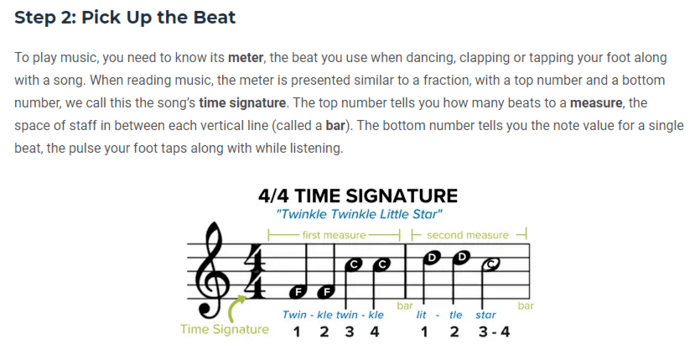 technical writing music instructions example